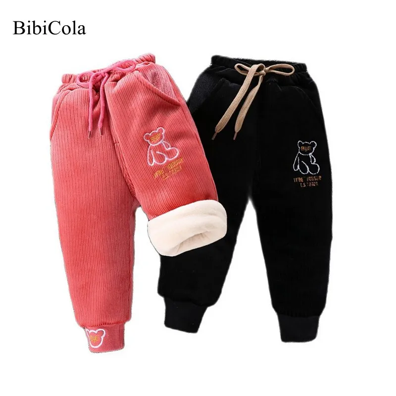 

Thicken Winter Pants For Baby Boys Girls Warm Children Clothes Plush Pants Solid Color Thicken Girls Trousers Casual Clothing