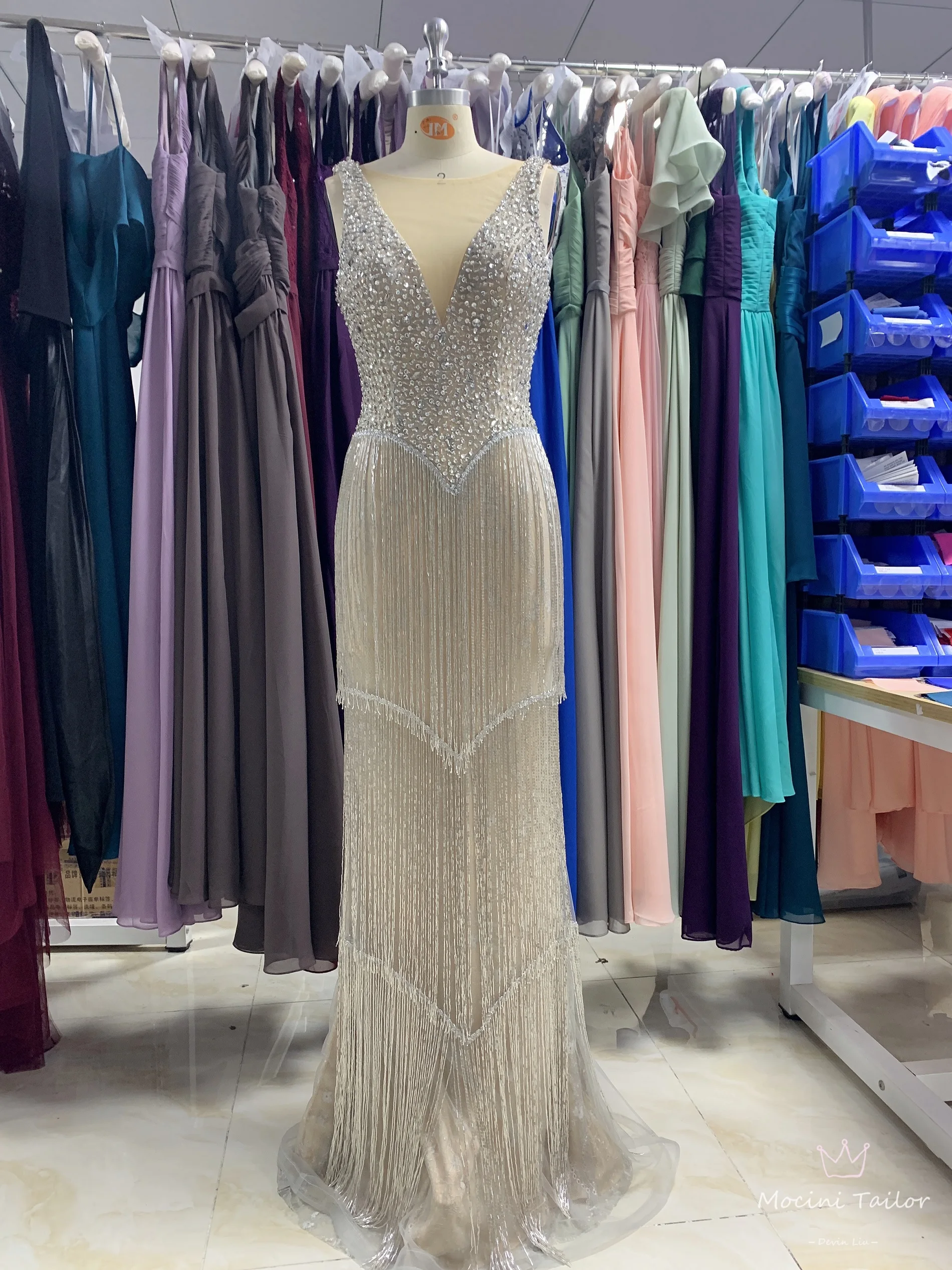 Светильник Шампанское длинное Тюлевое платье с пайетками вечернее 2021