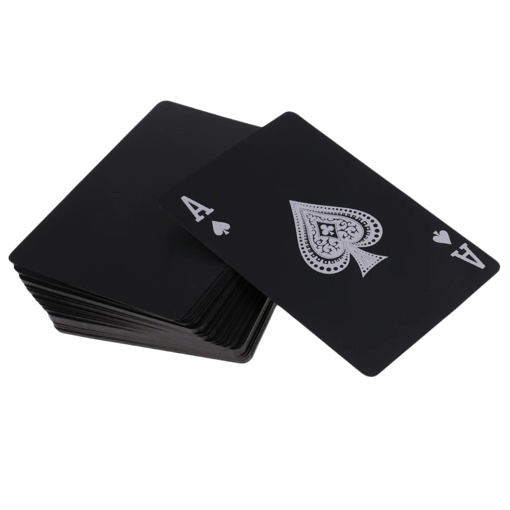 1 колода черные водонепроницаемые пластиковые покерные ПВХ игральные карты игры