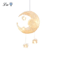 led moon star pendant lights modern g4 90 260v indoor lighting decorations hanging lamp childrens bedroom pendant lamp fixture