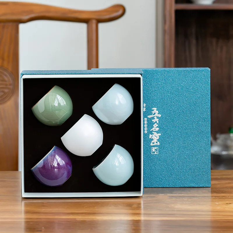 

Пять знаменитых чайных чашек для печи, набор керамических чайных принадлежностей кунг-фу, Россия, печи, Brother, печи, выпечка, Цзянь, мастер, чай...