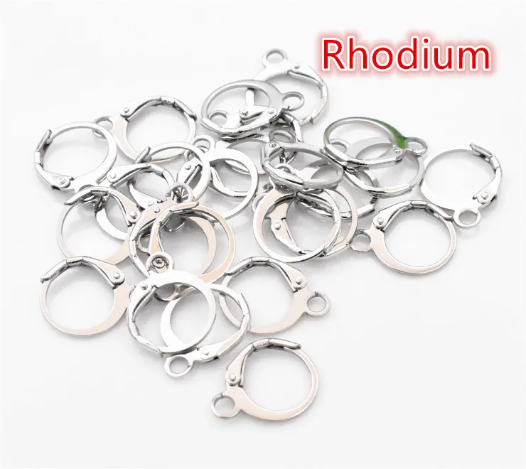 Rhodium 30 шт. 15x12 мм серебро/родий/золото/бронза/КЦ-золото/розовое золото басовый рычаг назад зажимы крючки для ушей серьги фурнитура для ювелирных изделий DIY - Цвет: Rhodium