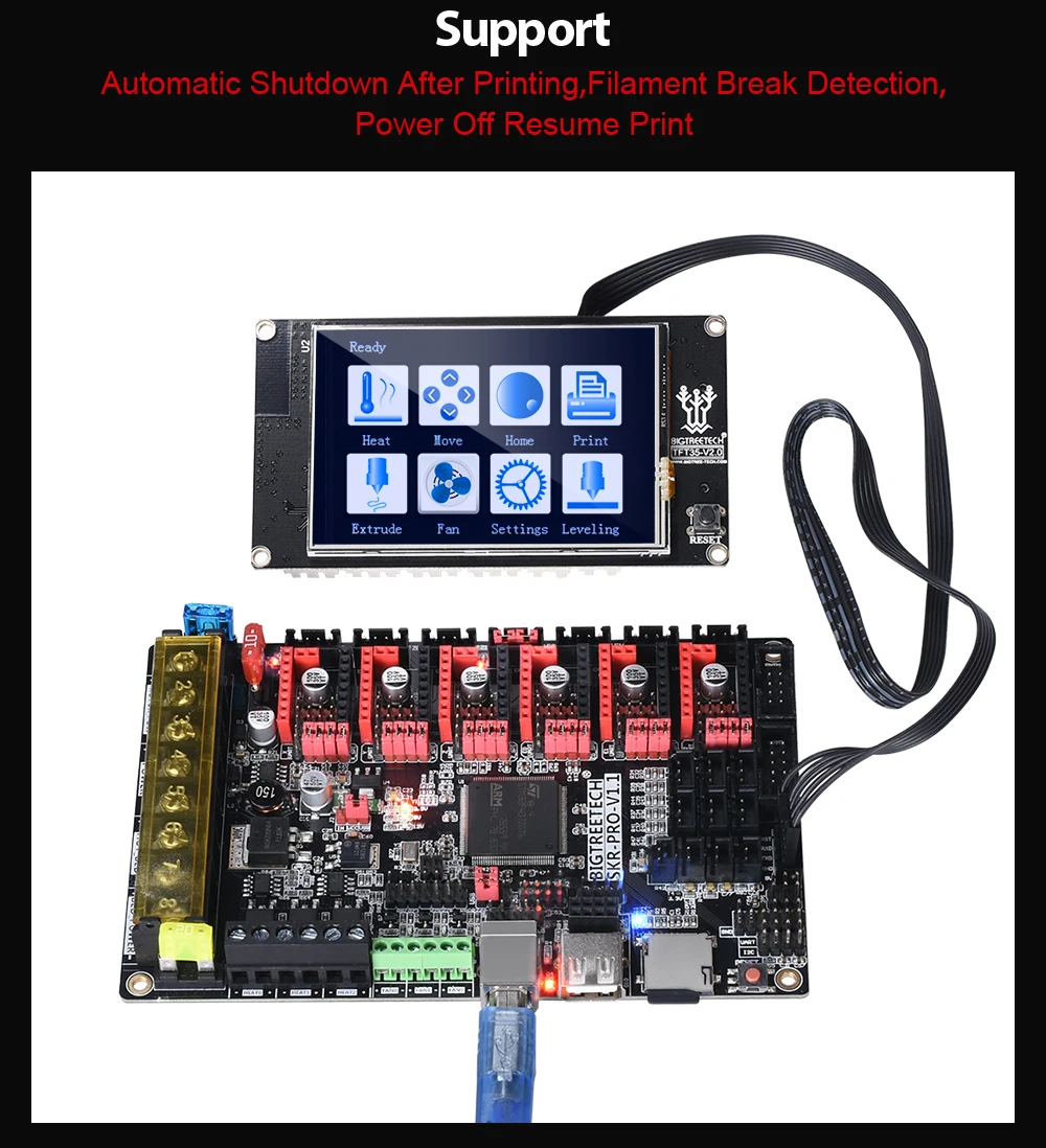 BIGTREETECH TFT35 V2.0 Сенсорная панель экрана 3,5 дюймов Смарт-управление для RepRap MKS GEN L V1.4 SKR V1.3 Ramps1.6 части 3d принтера