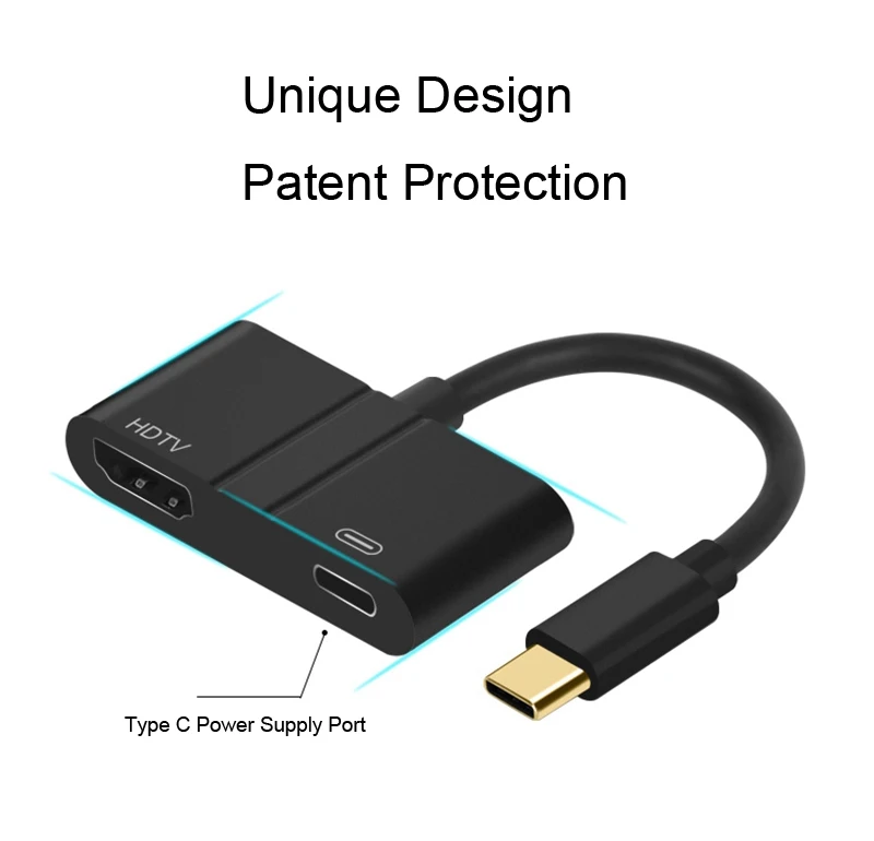 4K 1080P USB Type C к HD TV HDTV видео кабель адаптер конвертер для Macbook Huawei Mate10 P20 Sumsang S8 S9 S21
