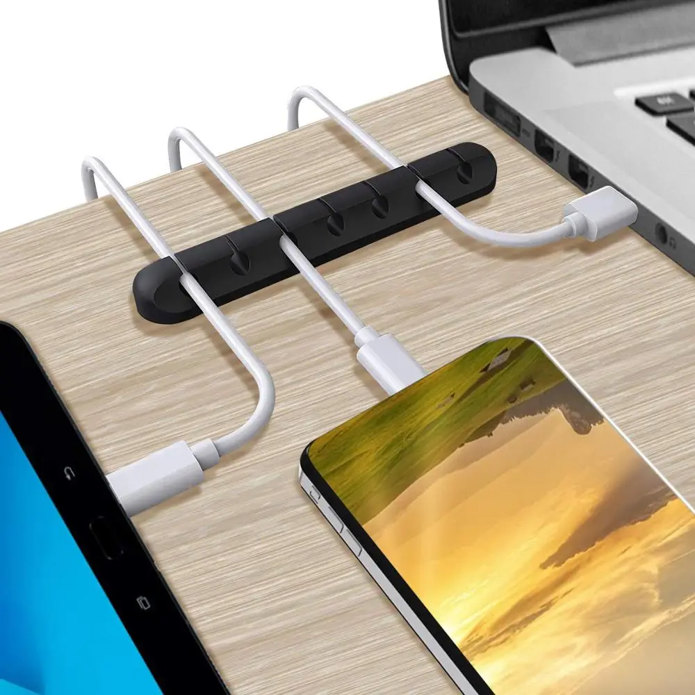 Силиконовый органайзер для кабеля USB зажимы управления кабелем мыши клавиатуры