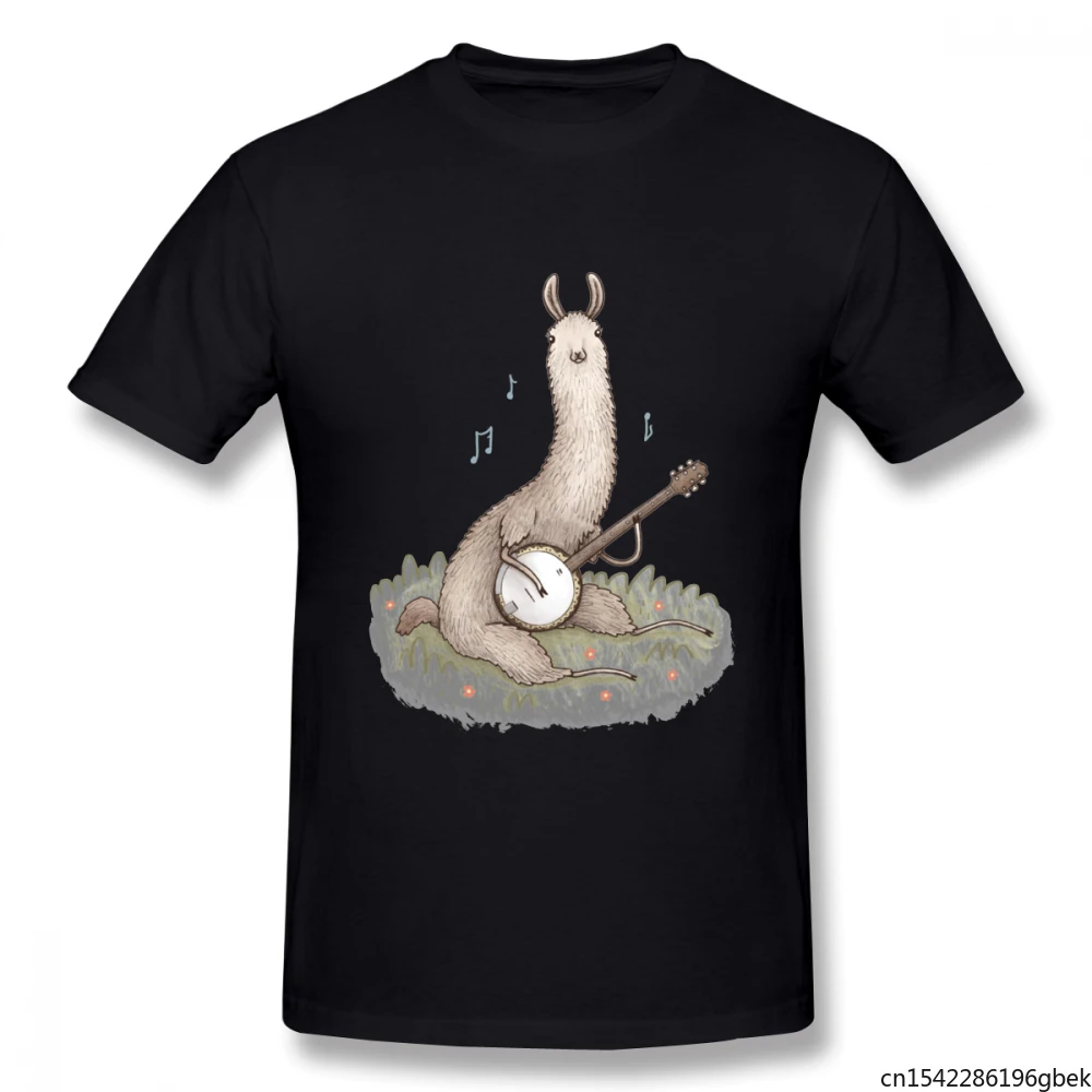 

Humours Banjo Llama Graphic Alpaca Anatomy Men's T-Shirt