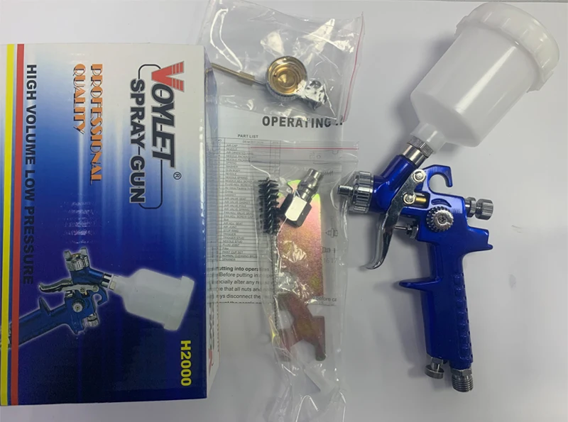 Voylet H2000 Mini Paint Spray Gun Gravity Feed 0.8/1.0 MM Nozzle with Air Regulator Filter |