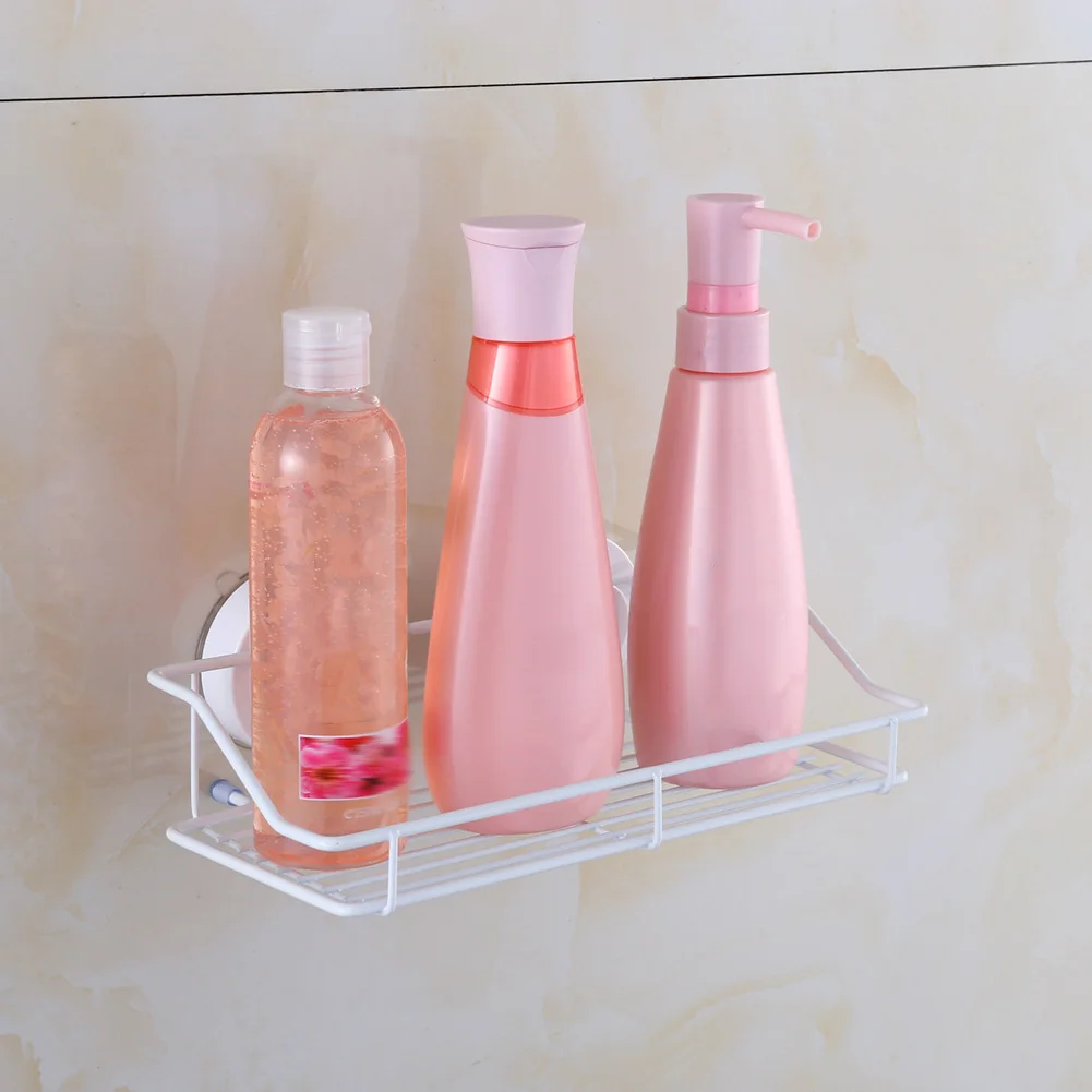 

Home Suction Cup Shower Shelf Bathroom Shampoo Shower Shelf Holder Kitchen Bathroom Storage Rack Organizer Smooth Surfaces