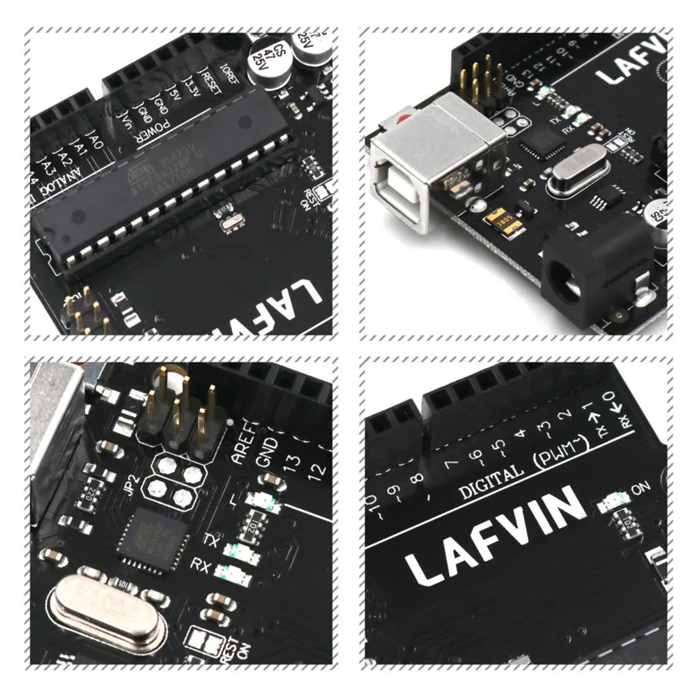 10 шт./лот LAFVIN для UNO R3 плата ATmega328P ATMEGA16U2 с USB кабелем для Arduino