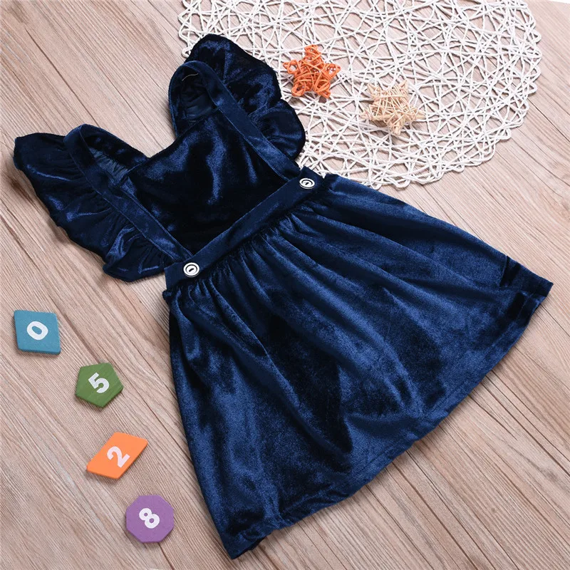 bunvel Toddler Newborn Baby Girls Dresses New Arriavl Velvet Girl Dress Ruffle Sleeveless Vestidos f | Детская одежда и обувь