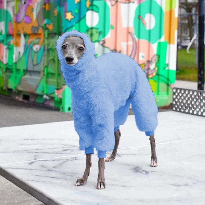 

Dog Clothes Double Sided Plush Dog Warm Sweater Pet Winter Solid Color Jacket Damaiting Dog Plush Long Sleeve Four Legged Coat