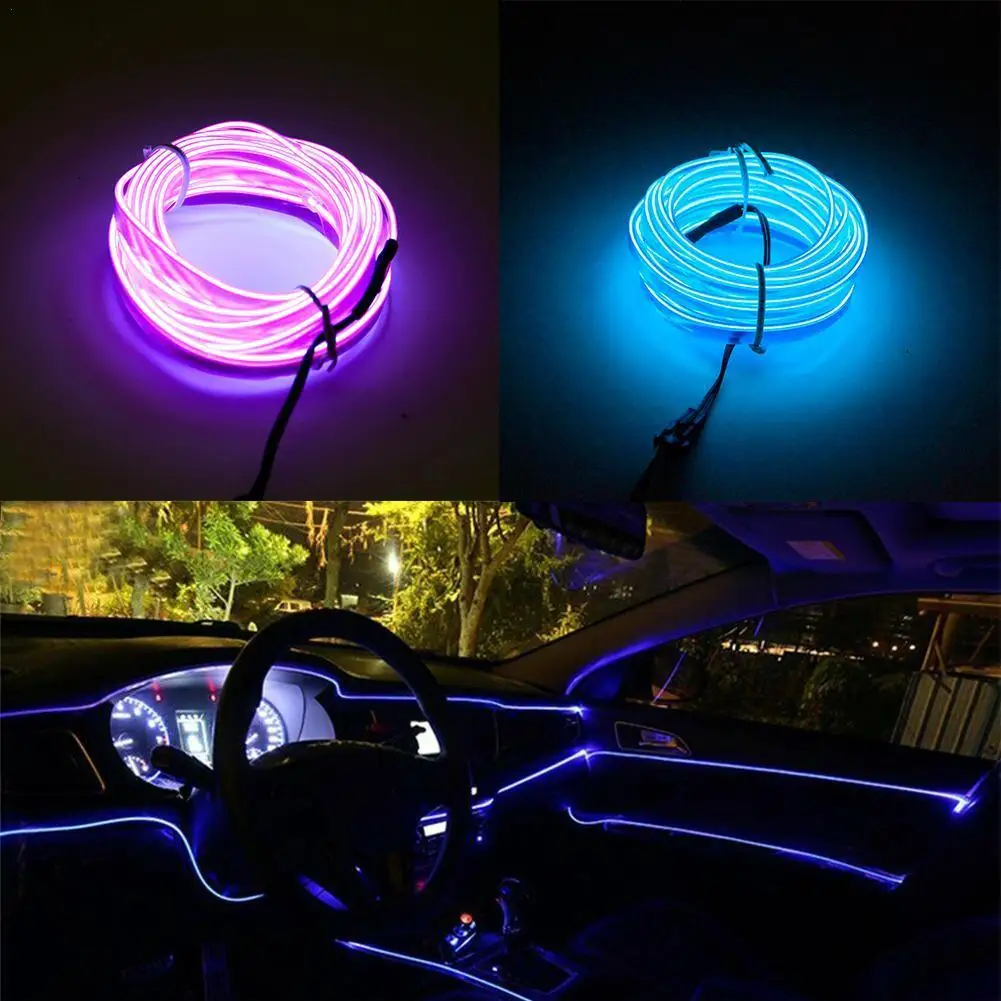 

Автомобильная интерьерная декоративная лампа, светодиодная атмосферная лампа, холодсветильник внутри автомобиля, сменная световая линия, ...