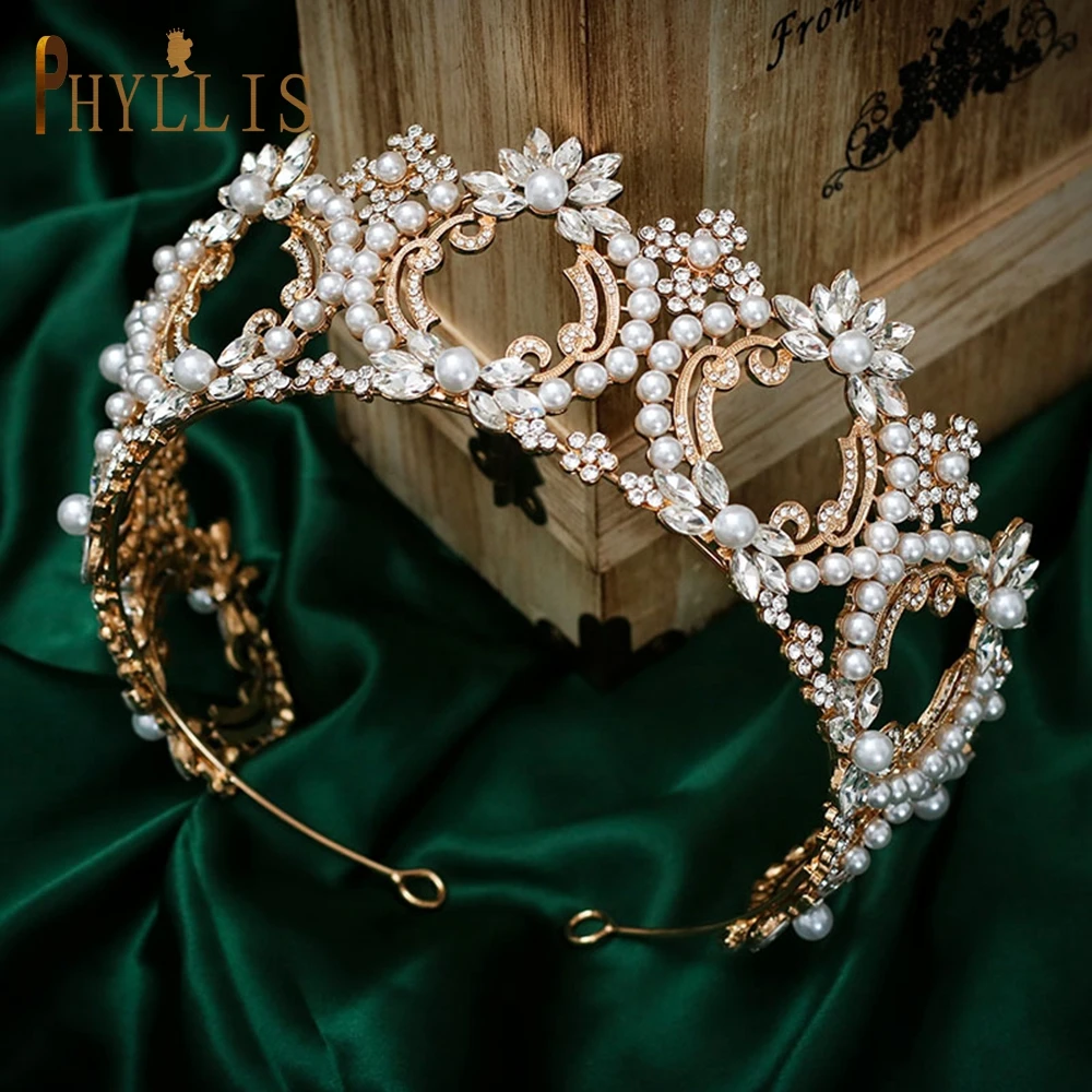 

A116 Diamond Wedding Tiaras and Crowns Rhinestone Headband Pageant Crown Headwear Round Bridal Headpiece Bride Hair Jewelry