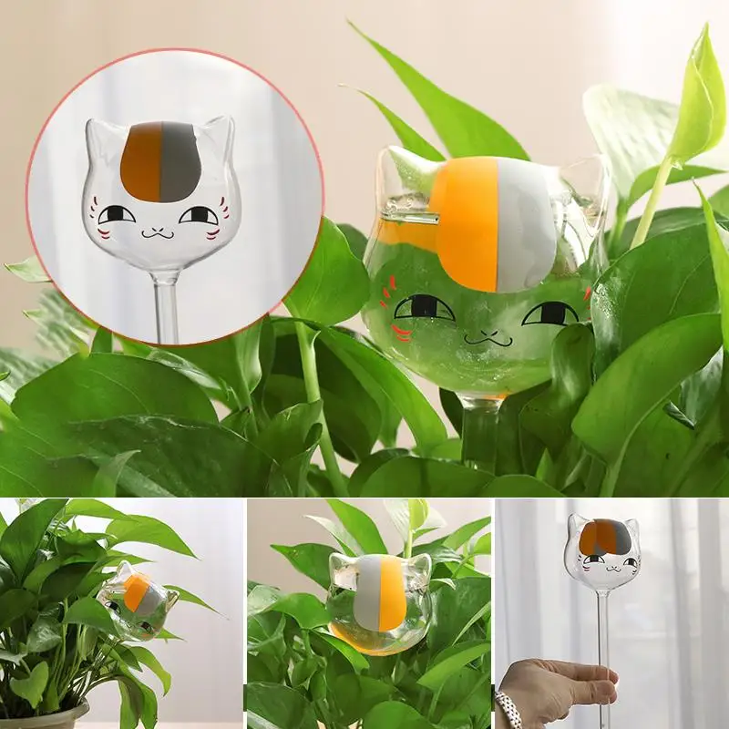 

Cat Shaped Glass Plant Flower Watering Spike Stake Water Feeder Garden