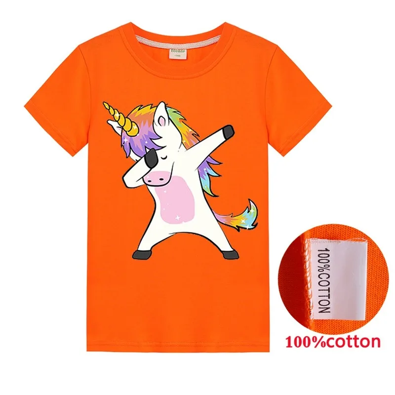 

Kids Clothes Girls T-shirt Happy Birthday Kawaii Unicorn 100% Cotton Short Sleeve Children Clothing Boys Tshirts Baby Tees4-14Y