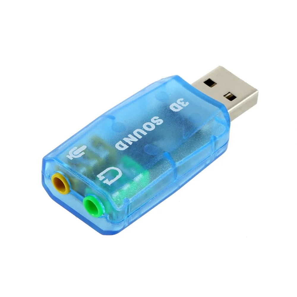 

Portable Compact 3D Audio Card USB 1.1 Mic / Speaker Adapter 7.1 CH Surround Sound for PC Computer Laptop