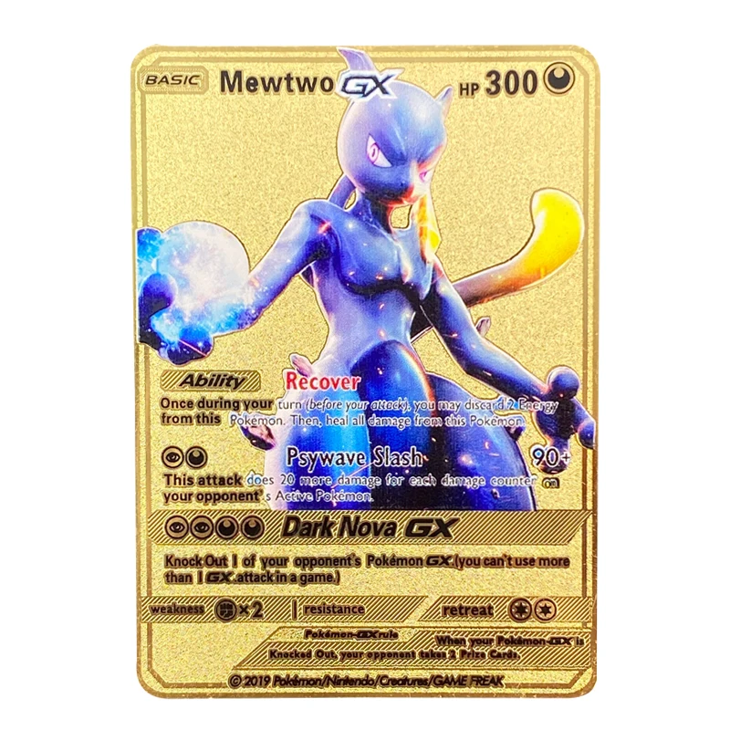 Металлическая карточка с покемоном 20 стилей аниме Боевая золотая Charizard Pikachu