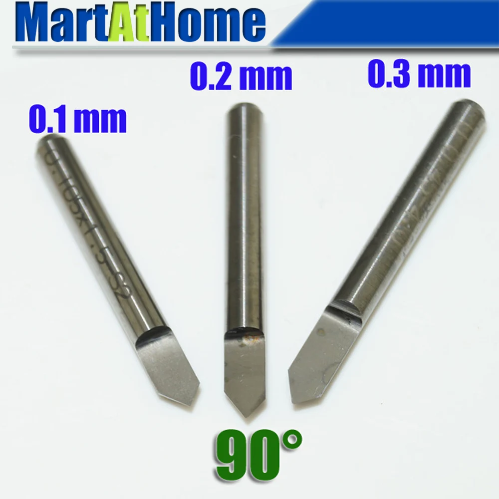 

3set/lot Complete Kit Carbide PCB CNC Engraving V Bits 90 Deg 0.1mm,0.2mm,0.3mm Free Shipping #SM471