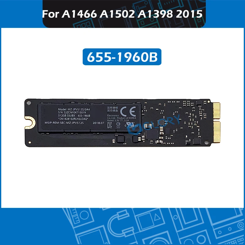 

Новый твердотельный накопитель PCIe SSD 655-1960B MZ-JPV512S/0A4 SSUBX для Macbook Pro Air retina A1465 A1466 A1502 A1398 512 ГБ 2015
