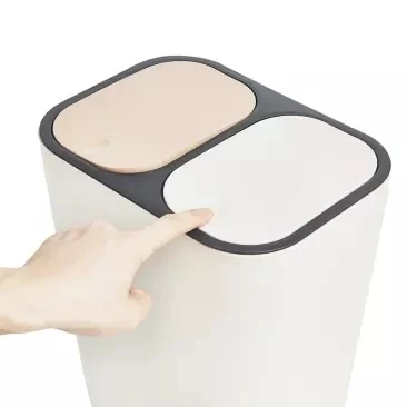 Новая Xiaomi Mijia Youpin двойная крышка сортировочная корзина бежевая сухая и влажная разделительная, пуш-открытая крышка двойная крышка дизайн