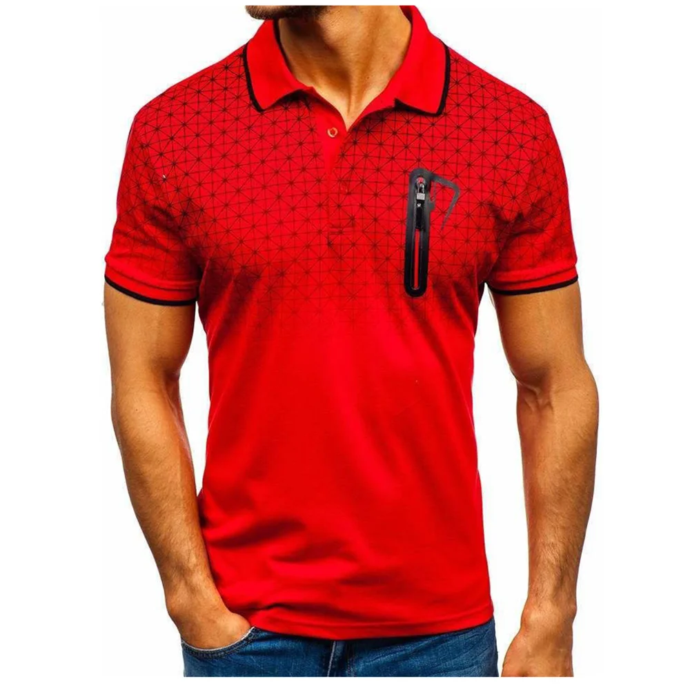 Мужская футболка поло с 3D принтом короткими рукавами Европейский и американский