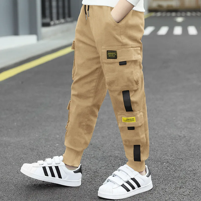 

New Children Pants Trend Clothing Boys Pants Letter Pattern Cargo Pants Elastic Waist Harem Pants Baby Teenage Trousers For Kids