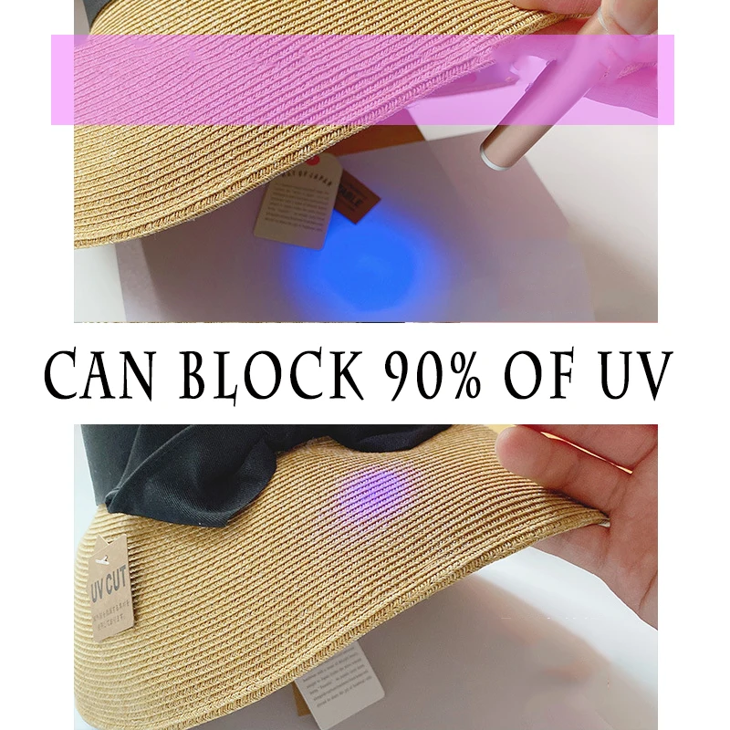 

K190 Women's Bucket Hat Sun Visor UV Sunscreen Raffia Straw Hat Women's Hat Summer Felt Hat Sun Visor Beach Fisherman Fedoras