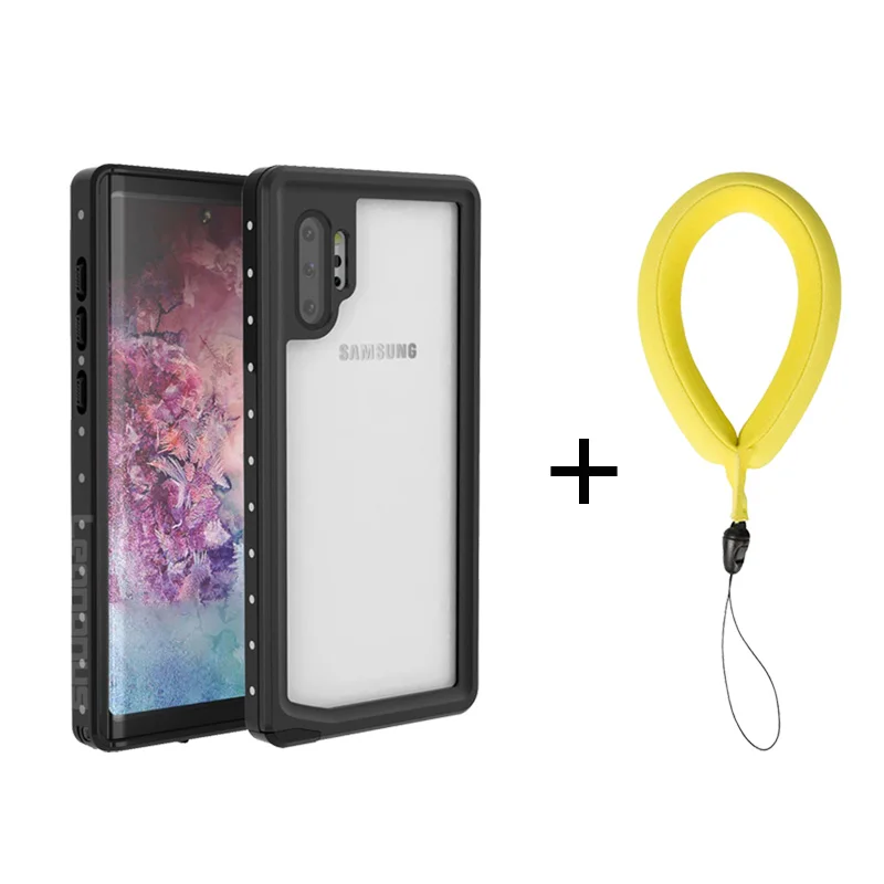 Black with Strap IP68 Водонепроницаемый чехол для samsung Note 10 10 Plus Чехол подводный дайвинг водонепроницаемый пылезащитный чехол для samsung Note 10 Plus - Цвет: Black with Strap