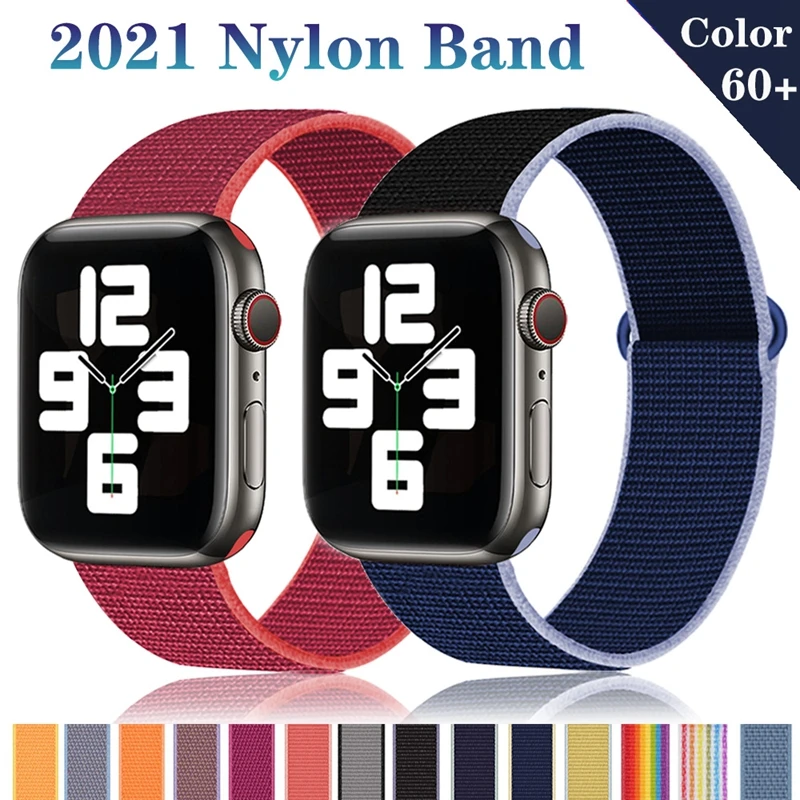 

Ремешок нейлоновый для Apple Watch band 44 мм 40 мм 42 мм 38 мм, браслет для смарт-часов iWatch Series 4 5 SE 6