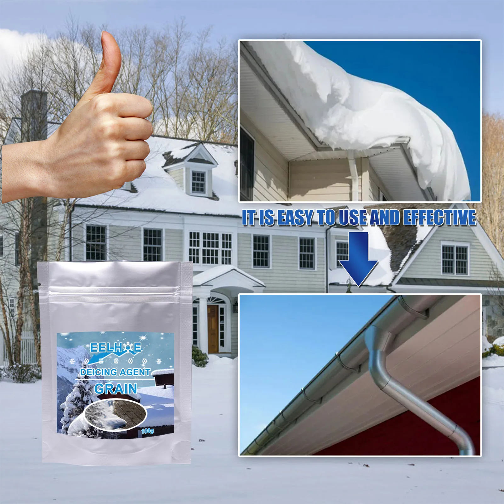 

100g Ice Slicer Ice Melt Salt Roadway Eco Friendly Deicing Agent Snow Removing Deicing Agent Spherical Snow Melting Agent