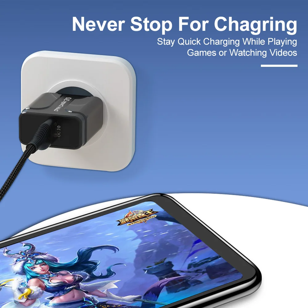 Зарядное устройство USB QC 3 0 18 Вт для Samsung S10 Phone X 8 7 Xiaomi Mi9 Huawei|Зарядные устройства