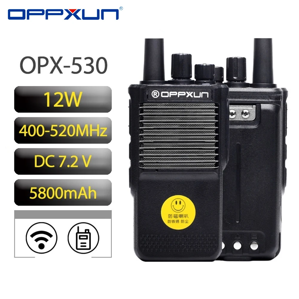 

OPPXUN Walkie Talkie OPX-530 OPX530 Two Way CB Ham Radio High Power Intercom 12W UHF 400-520 MHZ Long Range Standby VOX TOT Scan