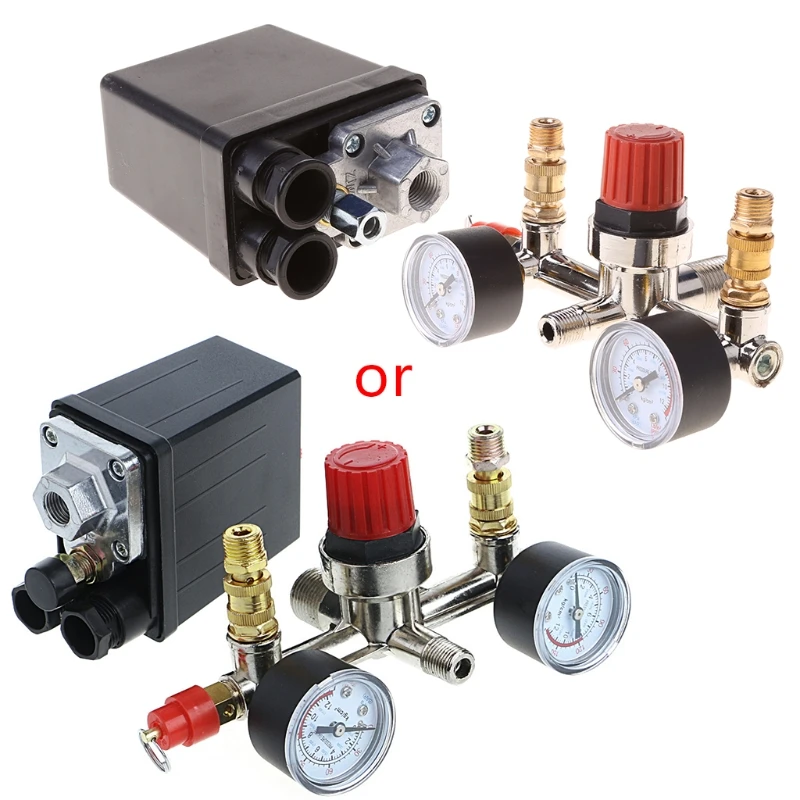 

2021 New REGULATOR HEAVY DUTY Air Compressor Pump Pressure Control Switch + Valve Gauge