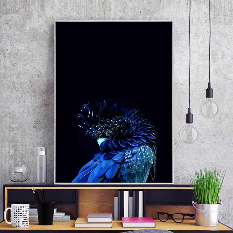 

Blue Parrot Seascape Quote Landscape Nordic Canvas Poster Painting Scandinavian Decorative Picture Modern Living Room Home Decor
