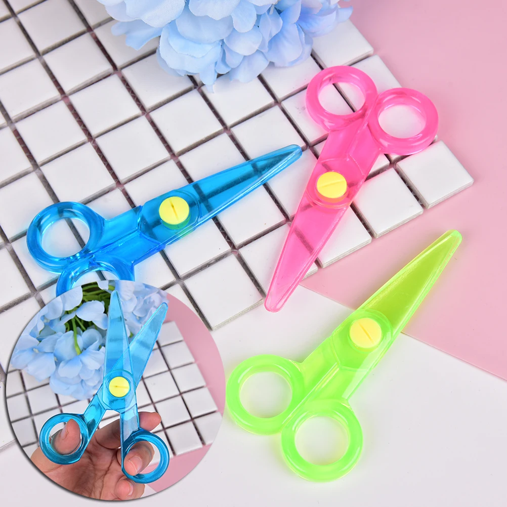 

Mini Safety Plastic Scissors Round Head Safety Scissors Stationery Student Kids DIY Paper Cutting School Supplies