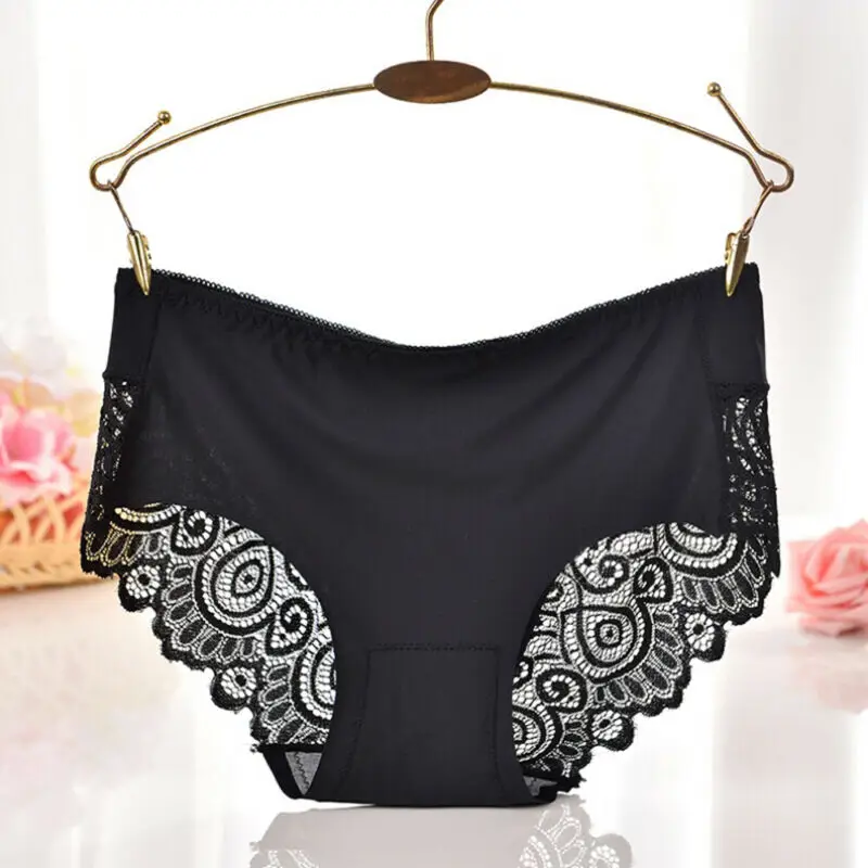 Сексуальное женское кружевное белье трусы бесшовные трусики шелковое нижнее