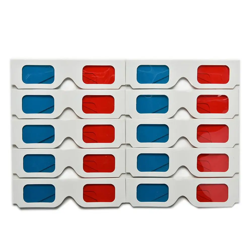 10 шт./партия универсальные бумажные 3D-очки для просмотра фильмов - купить по