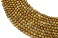 natural yellow wood grain round loose beads strand 681012mm for jewelry diy making necklace bracelet