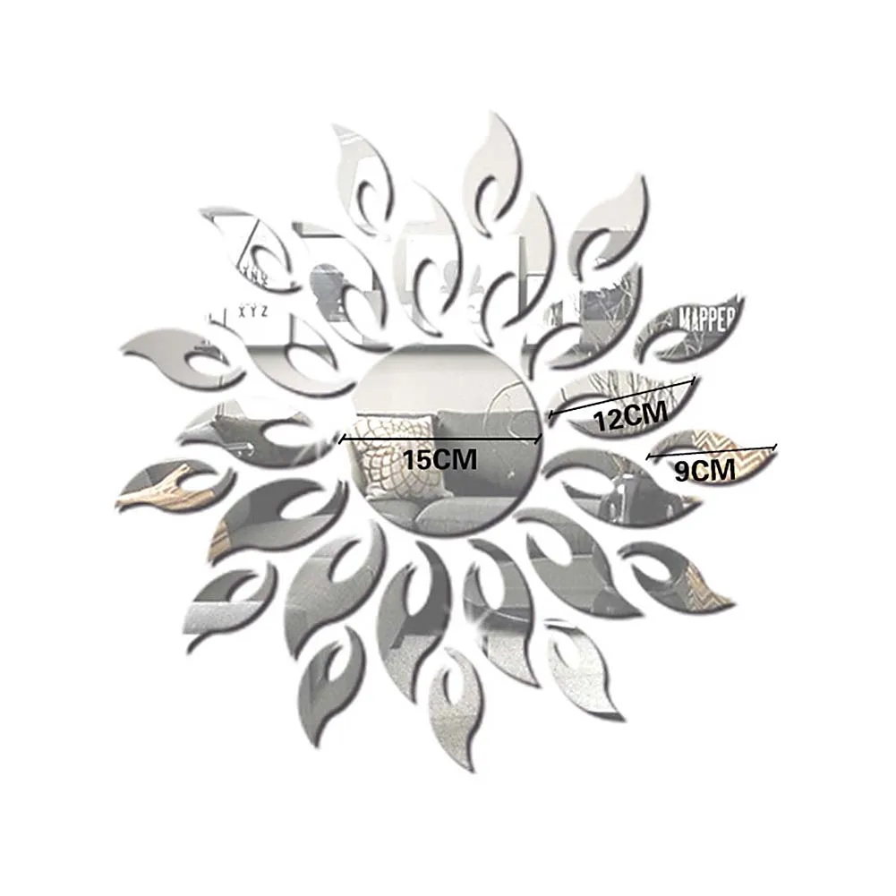 Новая самодельная 3D Наклейка на стену в форме солнца акриловая Зеркальная s