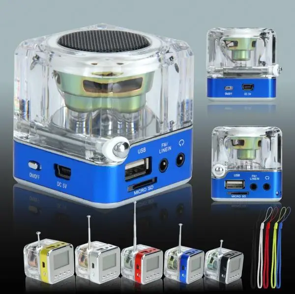 Мини USB MicroSD карта fm-радио ЖК-дисплей динамик Музыка MP3-плеер новая мини алюминиевая вибрационная пленка громкий динамик 0930