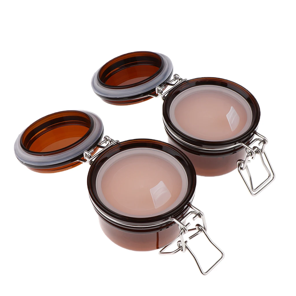 

Round Jars with Lids (2 Packs) - Empty - Plastic Makeup Containers - Travel