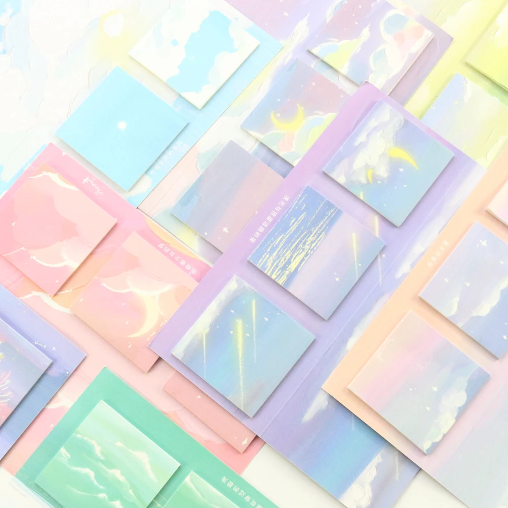

Domikee creative cartoon landscape self-adhesive memo pad set school student sticky index writing notepad stationery supplies