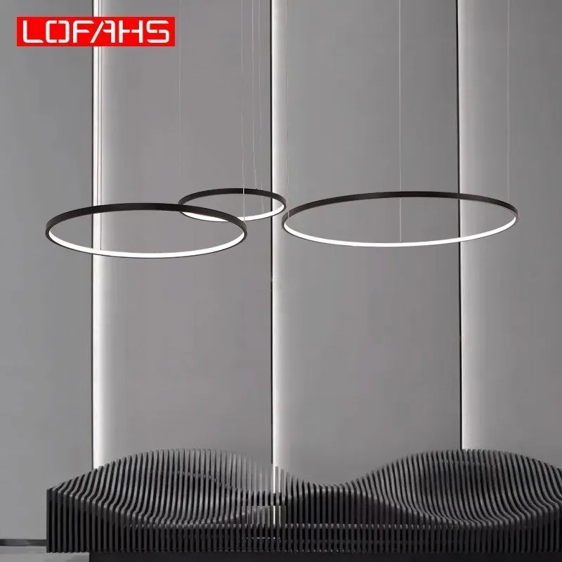 

LOFAHS Modern LED Chandelier pendant lamp fixture aluminum ring suspension luminaire led Chandeliers lighting Lustre