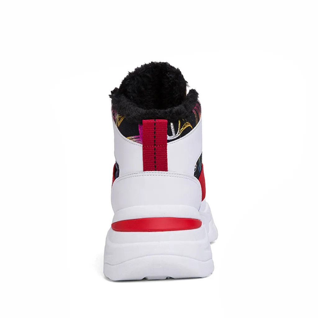 

Winter Warm Sneakers For Man Fashion High Top Warm Plush Lace Up Sneaker Male Quality Leather Platform Sport Shoe Winter Sneaker