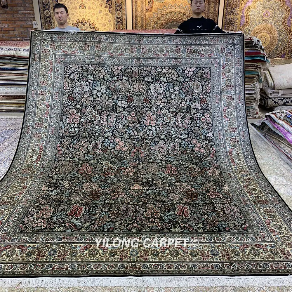 Goede Yilong 8.6 'x10. 'Handgeknoopt Zijde Perzisch Tapijt Handwerk Duurzaam Blauw Tapijt (HF377H)