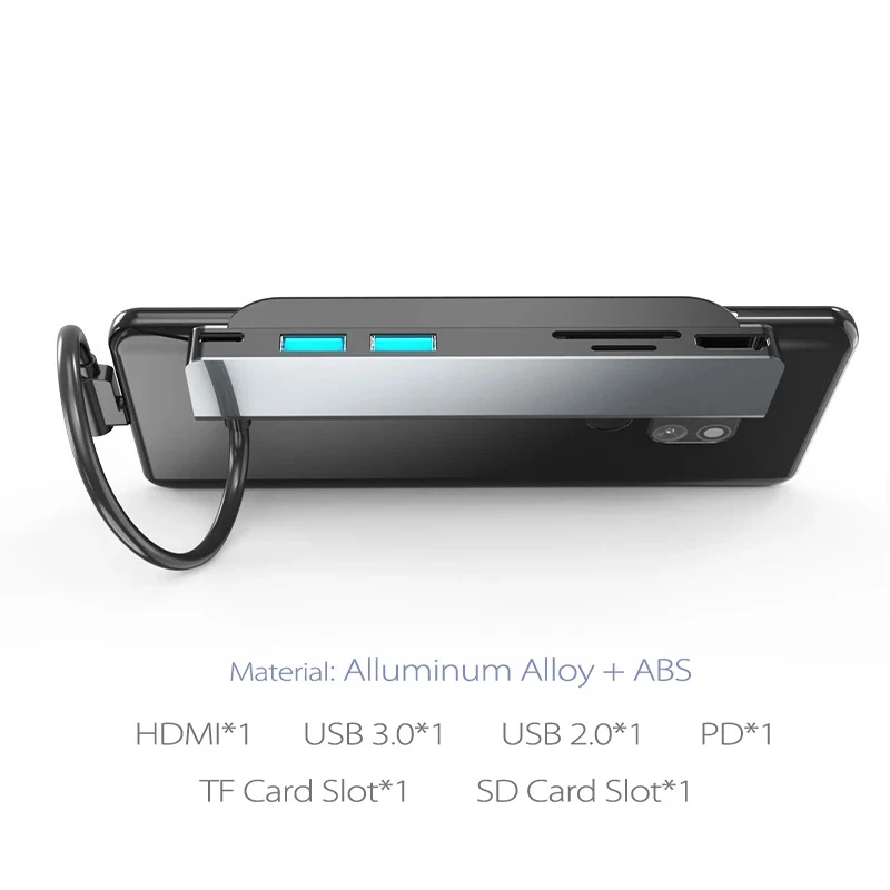 Разветвитель USB Type-C на Multi HDMI совместимый с 3 0 RJ45 картридер OTG адаптер
