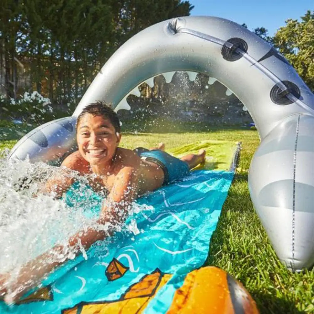 

2020 New Water Slide 500/540cm Racer Pool Kids Summer Park Backyard Play Fun Outdoor N Slide Wave Rider Spray Sprinkler Toy