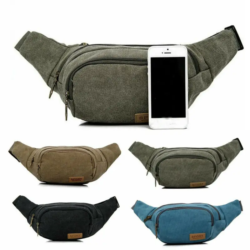 Поясная сумка на молнии для мужчин забавная Спортивная уличная холщовая сумочка