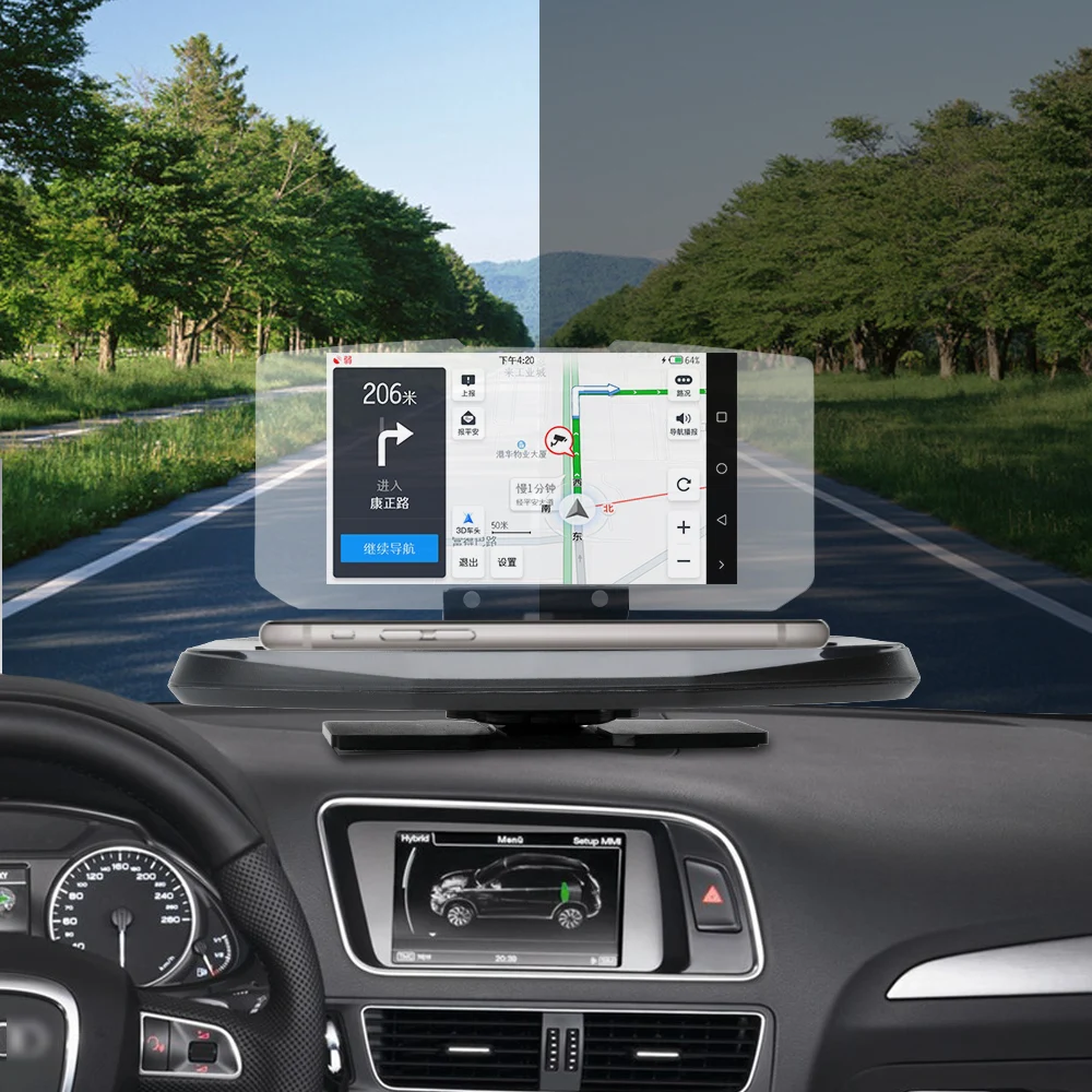 Универсальный автомобильный HUD Скорость Предупреждение головой вверх Дисплей gps навигации проектор держатель телефона Беспроводной Зарядное устройство для телефона автомобильный аксессуар