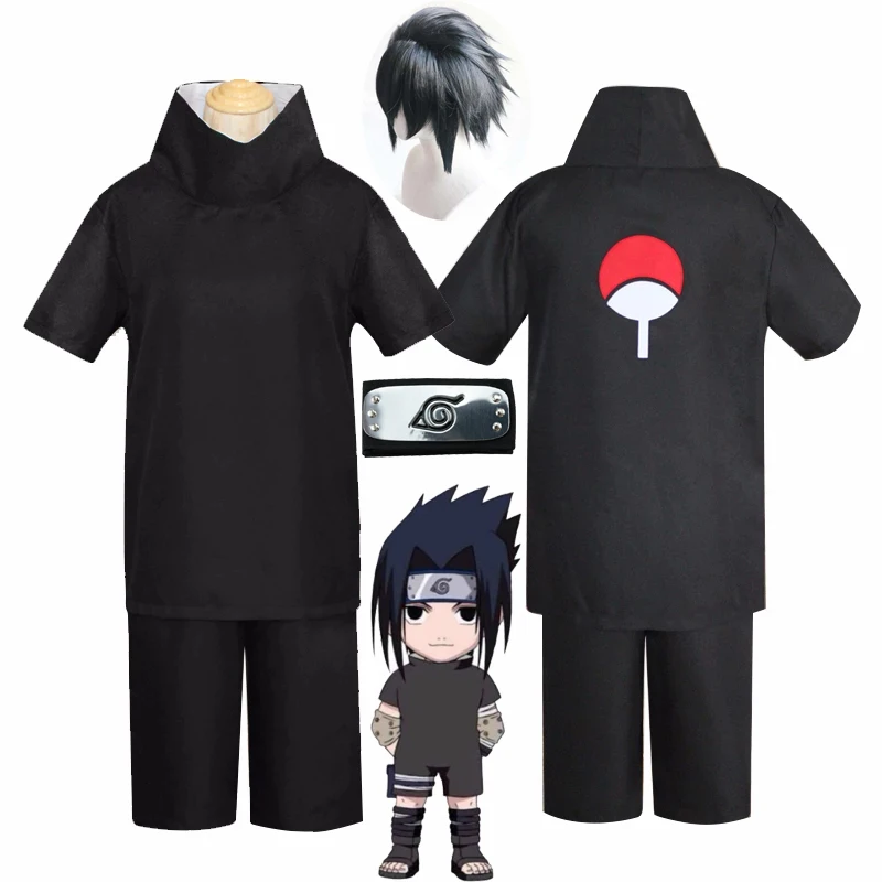 Косплей-костюм JP Anime Uchiha Sasuke 2-го поколения полный комплект черная униформа